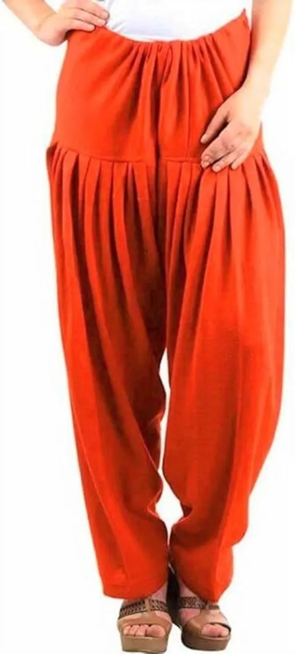 Orange_Regular_Wool_Blend_Solid_Salwar_For_Women