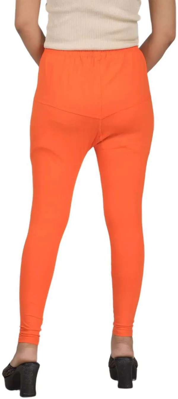 Orange_Cotton_Blend_Solid_Casual_Ethnic_Wear_Leggings_For_Women