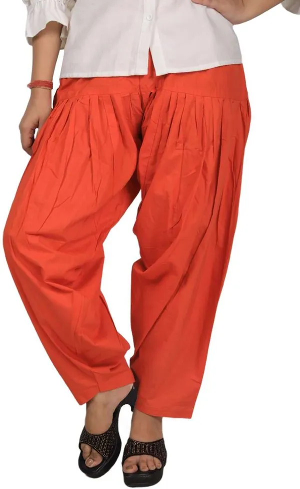 Orange_Regular_Pure_Cotton_Solid_Salwar_For_Women
