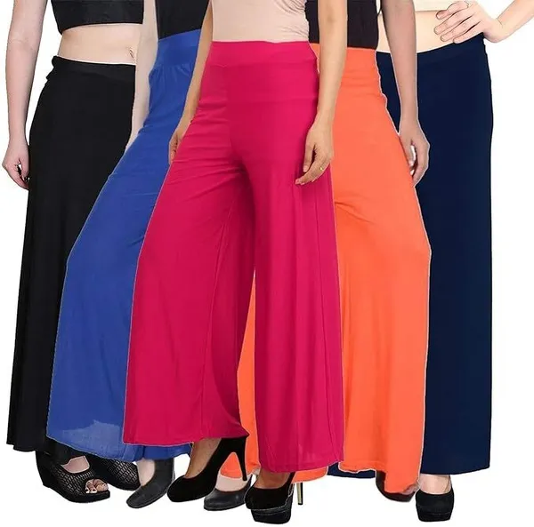 Black_&_Blue_&_Pink_&_Orange_&_Dark_Blue_Regular_Casual_Lycra_Blend_Trouser_For_Women