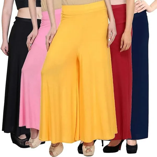 Black_&_Pink_&_Yellow_&_Maroon_&_Dark_Blue_Regular_Casual_Lycra_Blend_Trouser_For_Women