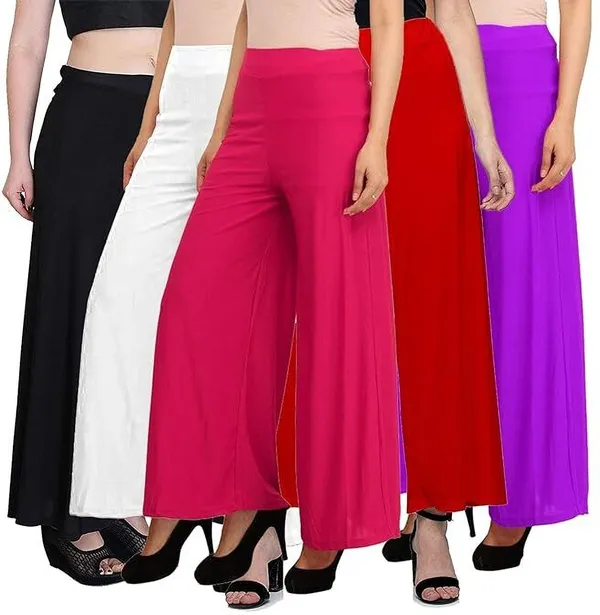 Black_&_White_&_Pink_&_Red_&_Purple_Regular_Casual_Lycra_Blend_Trouser_For_Women