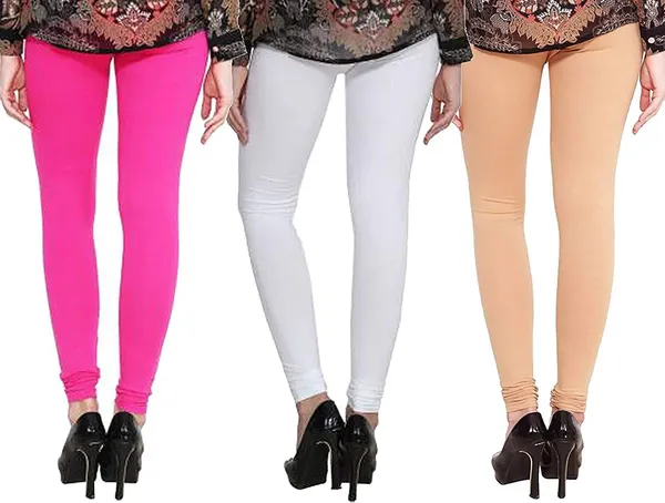 Pink_&_White_&_Beige_Silk_Blend_Solid_Casual_Ethnic_Wear_Leggings_For_Women_(Pack_Of_3)