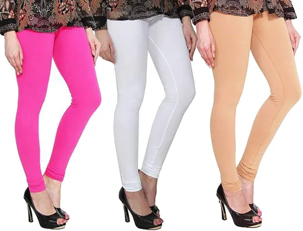 Pink_&_White_&_Beige_Silk_Blend_Solid_Casual_Ethnic_Wear_Leggings_For_Women_(Pack_Of_3)