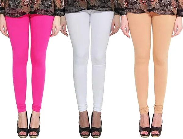 Pink_&_White_&_Beige_Silk_Blend_Solid_Casual_Ethnic_Wear_Leggings_For_Women_(Pack_Of_3)