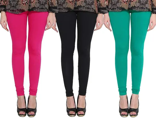 Multicolor_Silk_Blend_Solid_Casual_Ethnic_Wear_Leggings_For_Women_(Pack_Of_3)