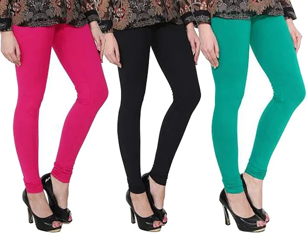 Multicolor_Silk_Blend_Solid_Casual_Ethnic_Wear_Leggings_For_Women_(Pack_Of_3)