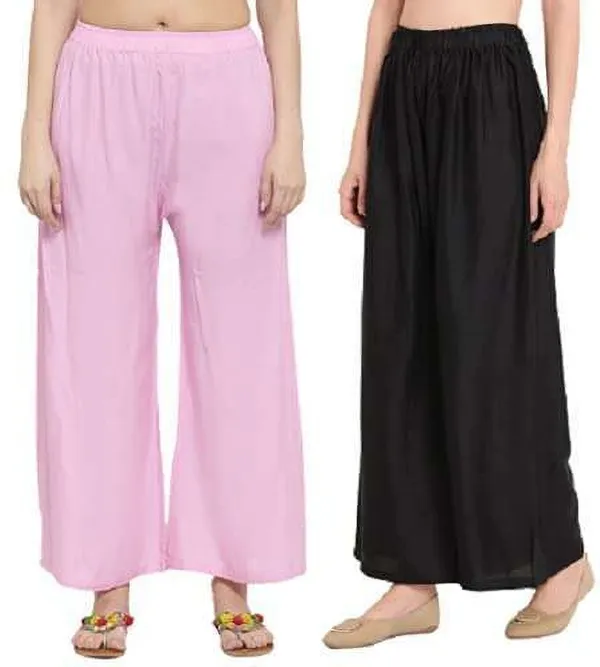Black_&_Pink_Regular_Casual_Viscose_Rayon_Trouser_For_Women