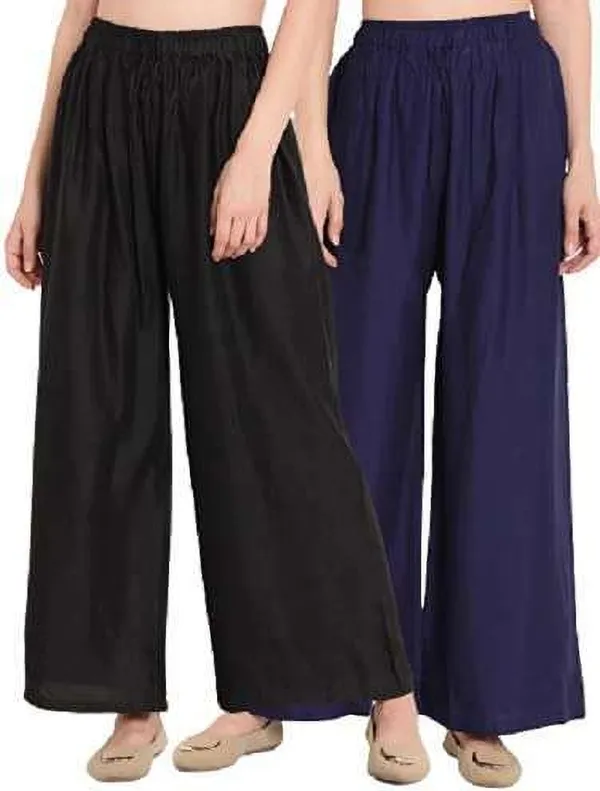 Black_&_Dark_Blue_Regular_Casual_Viscose_Rayon_Trouser_For_Women