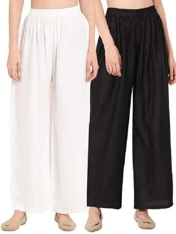 Black_&_White_Regular_Casual_Viscose_Rayon_Trouser_For_Women