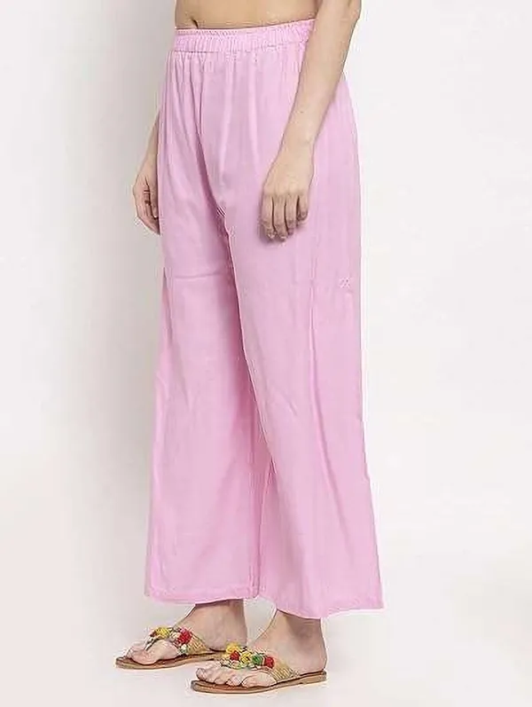 Dark_Blue_&_Pink_Regular_Casual_Viscose_Rayon_Trouser_For_Women