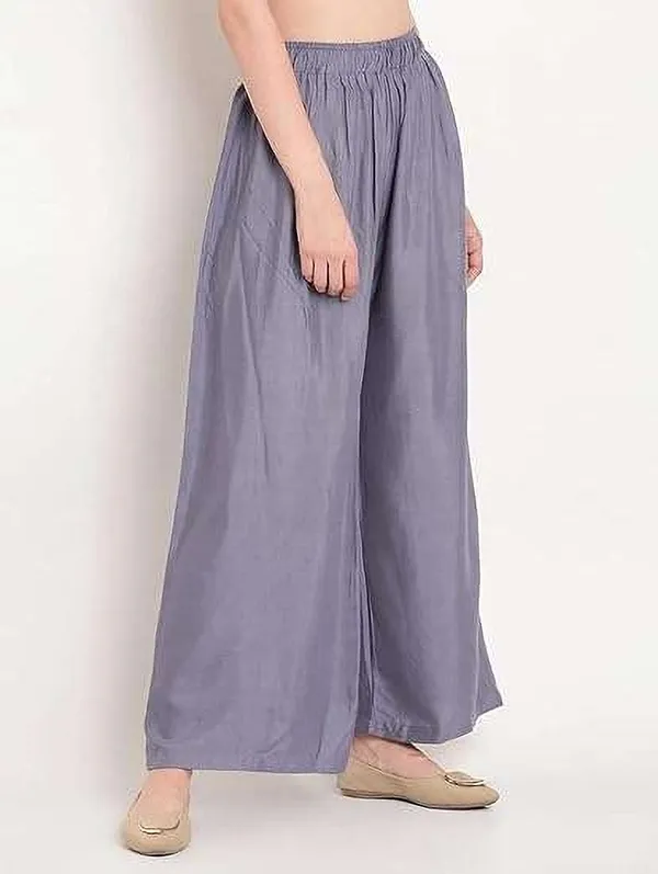 Dark_Blue_&_Grey_Regular_Casual_Viscose_Rayon_Trouser_For_Women