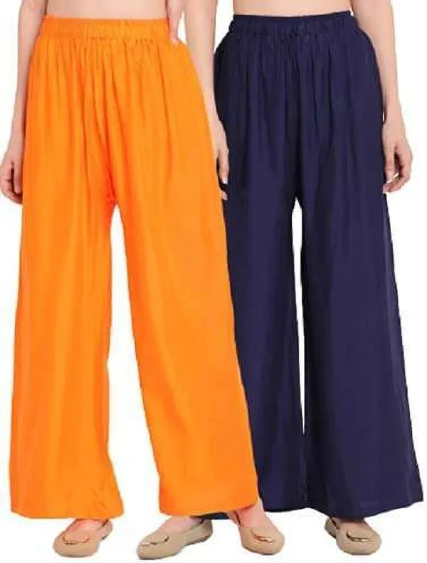 Dark_Blue_&_Orange_Regular_Casual_Viscose_Rayon_Trouser_For_Women
