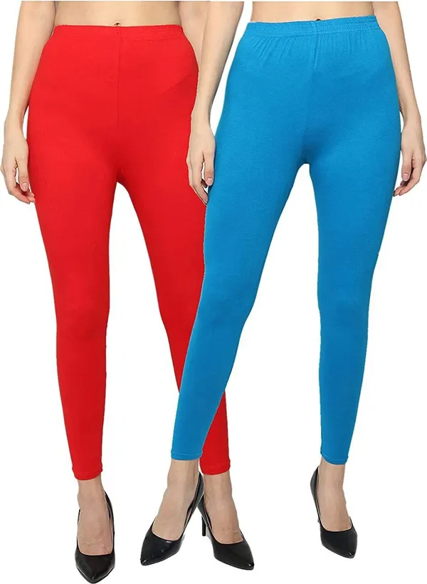 Red_&_Blue_Cotton_Blend_Solid_Casual_Ethnic_Wear_Leggings_For_Women_(Pack_Of_2)
