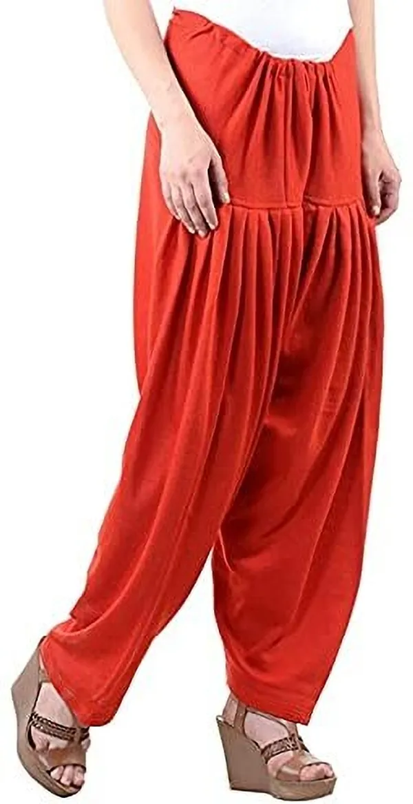 Red_Regular_Wool_Blend_Solid_Salwar_For_Women