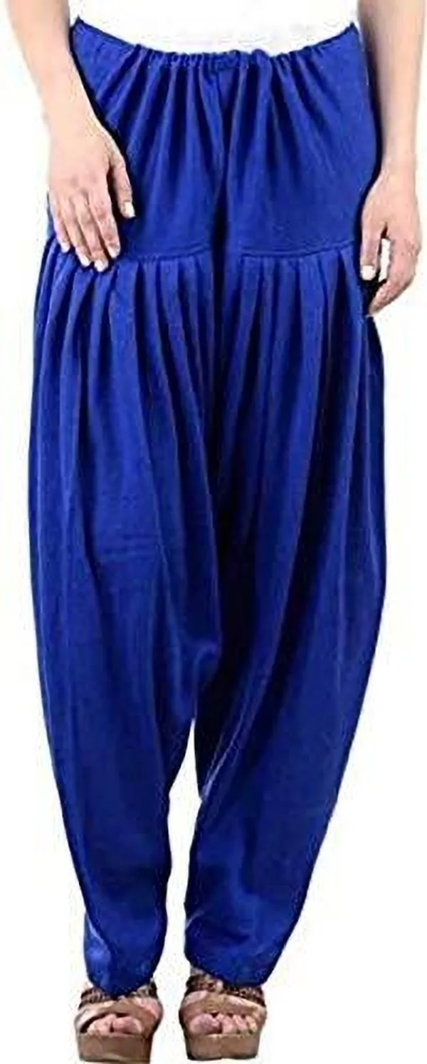 Blue_Regular_Wool_Blend_Solid_Salwar_For_Women