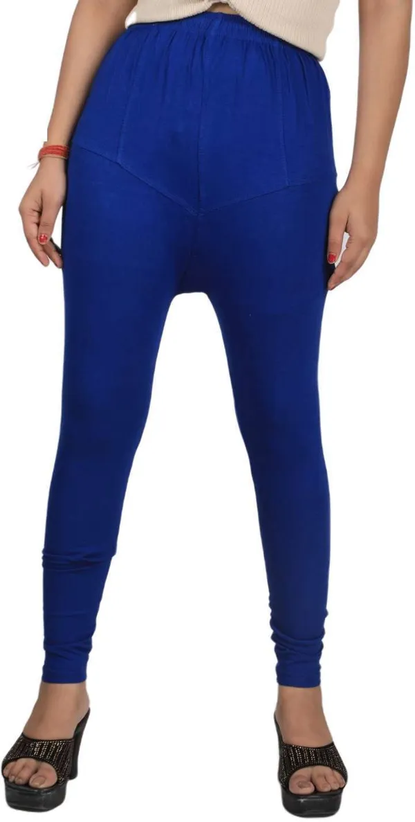 Blue_Cotton_Blend_Solid_Casual_Ethnic_Wear_Leggings_For_Women