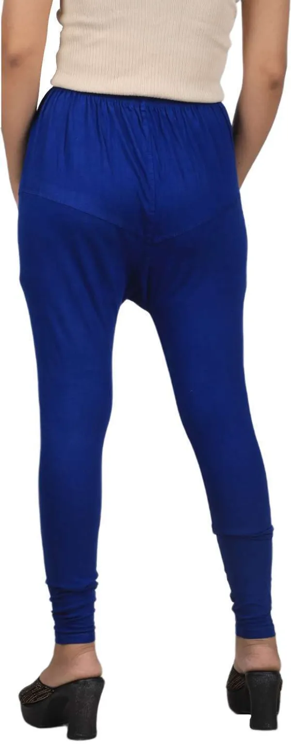 Blue_Cotton_Blend_Solid_Casual_Ethnic_Wear_Leggings_For_Women