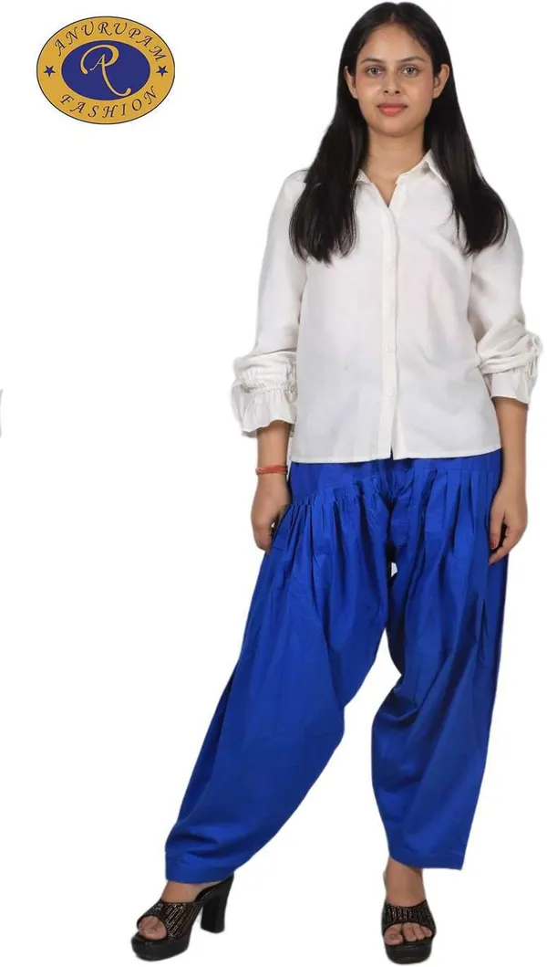 Blue_Regular_Pure_Cotton_Solid_Salwar_For_Women
