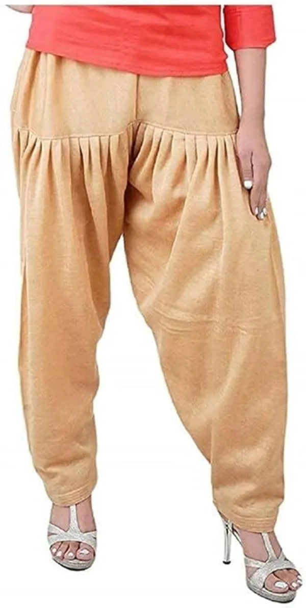 Beige_Regular_Wool_Blend_Solid_Salwar_For_Women