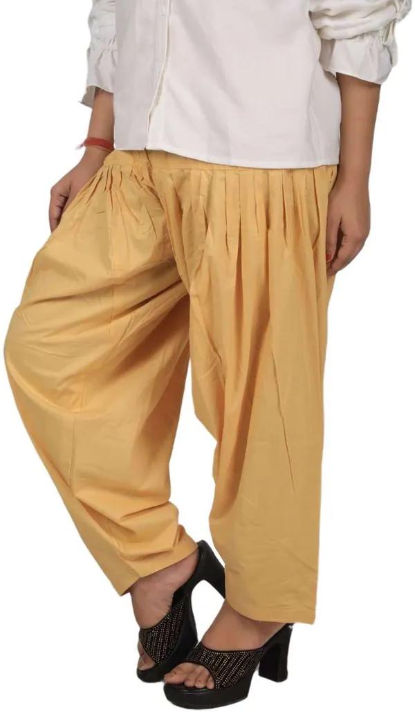 Beige_Regular_Pure_Cotton_Solid_Salwar_For_Women