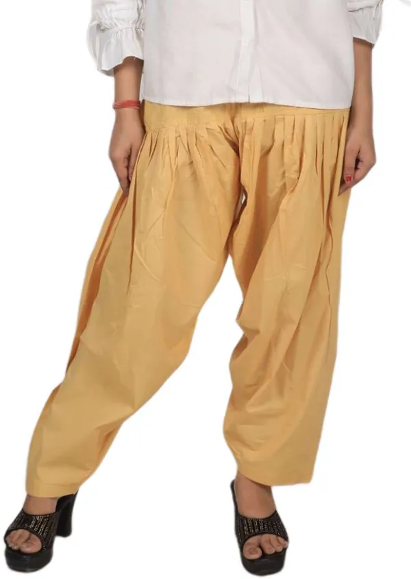 Beige_Regular_Pure_Cotton_Solid_Salwar_For_Women