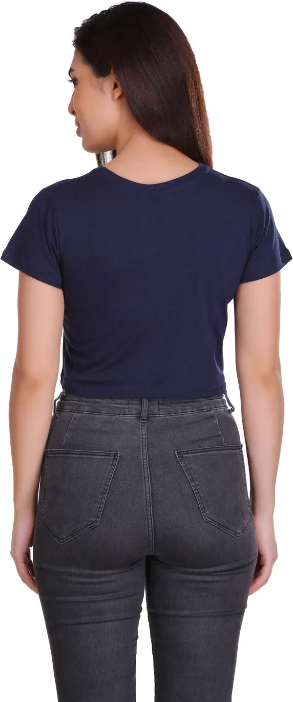 Dark_Blue_Casual_Printed_Pure_Cotton_Crop_Top_For_Women