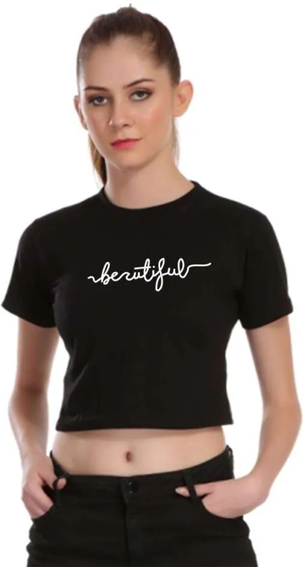 Black_Casual_Printed_Pure_Cotton_Crop_Top_For_Women
