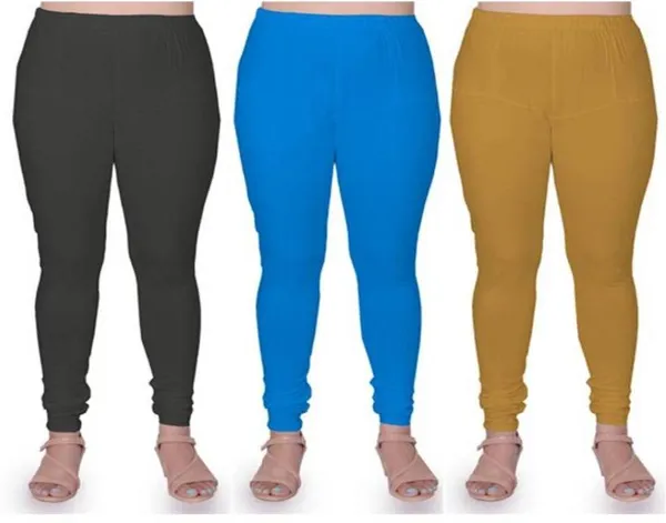 Multicolor_Cotton_Blend_Solid_Party_Western_Wear_Leggings_For_Women_(Pack_Of_3)