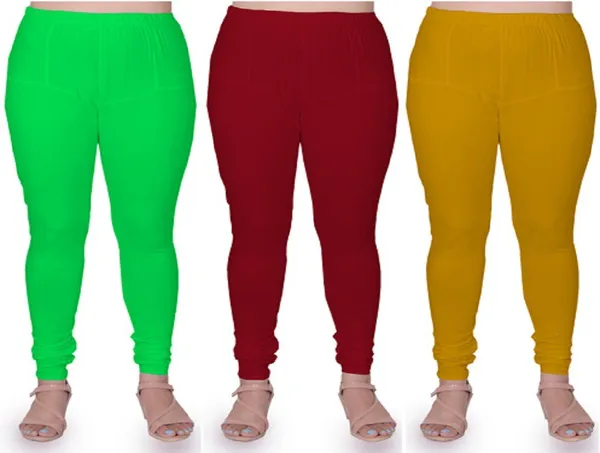Multicolor_Cotton_Blend_Solid_Party_Western_Wear_Leggings_For_Women_(Pack_Of_3)