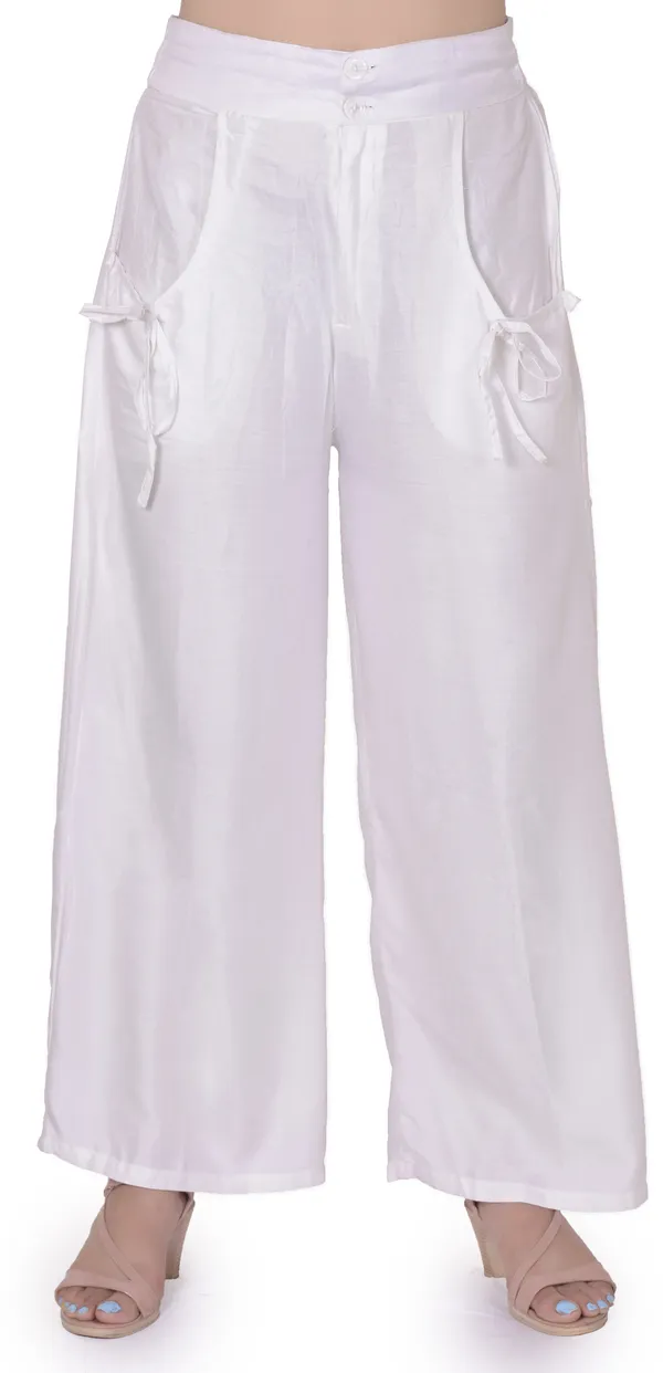 White_Regular_Party_Pure_Cotton_Trouser_For_Women