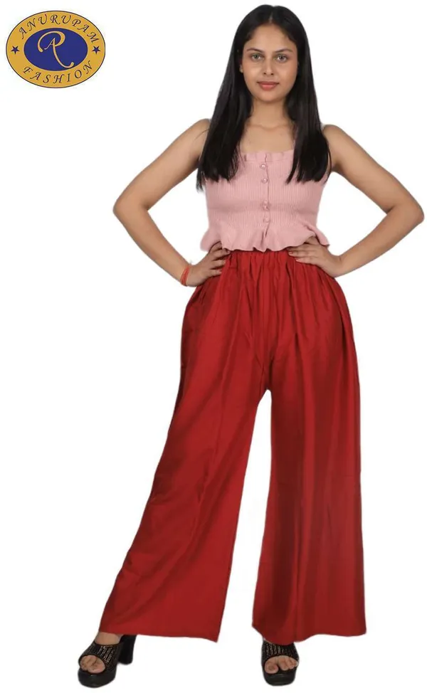 Maroon_Regular_Party_Viscose_Rayon_Trouser_For_Women