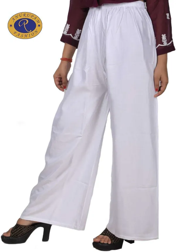 White_Regular_Party_Viscose_Rayon_Trouser_For_Women