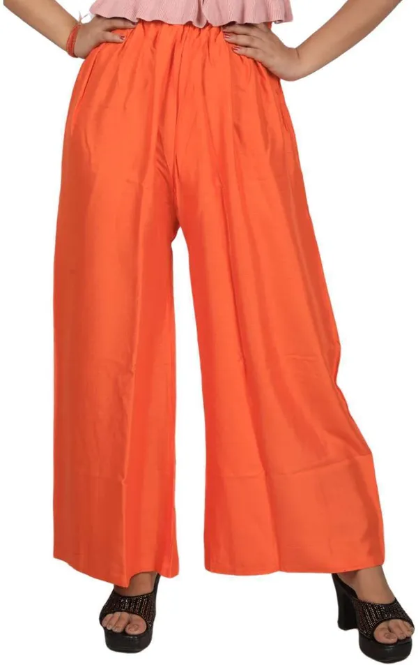 Orange_Regular_Party_Viscose_Rayon_Trouser_For_Women