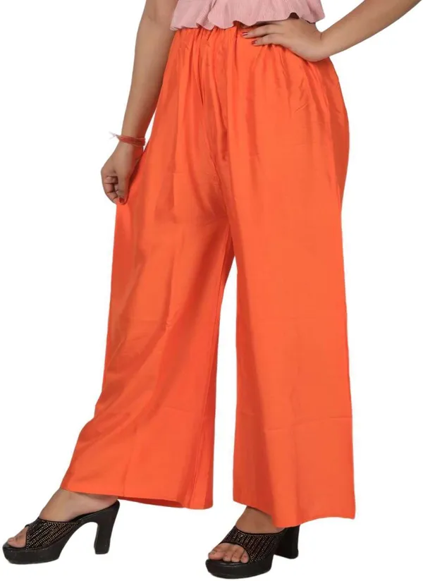 Orange_Regular_Party_Viscose_Rayon_Trouser_For_Women