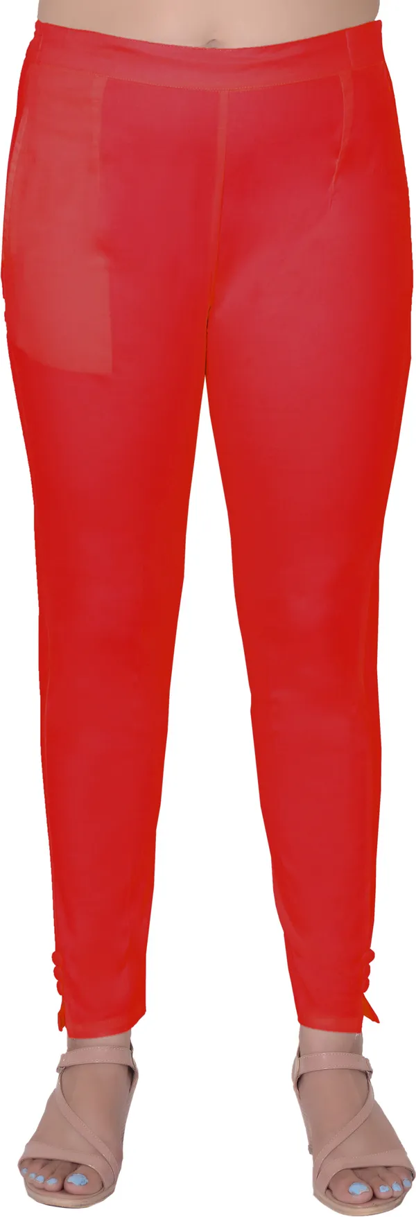 Red_Regular_Party_Pure_Cotton_Trouser_For_Women
