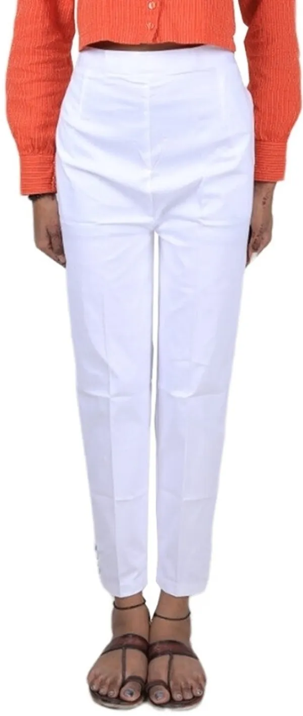 White_Regular_Casual_Cotton_Blend_Trouser_For_Women