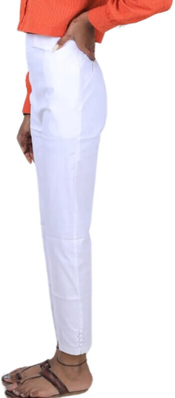 White_Regular_Casual_Cotton_Blend_Trouser_For_Women