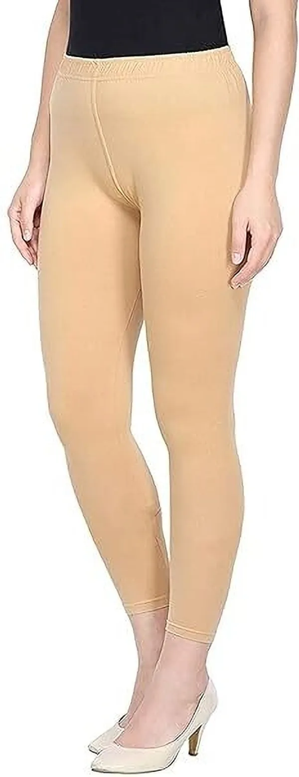 Multicolor_Cotton_Blend_Solid_Casual_Ethnic_Wear_Leggings_For_Women