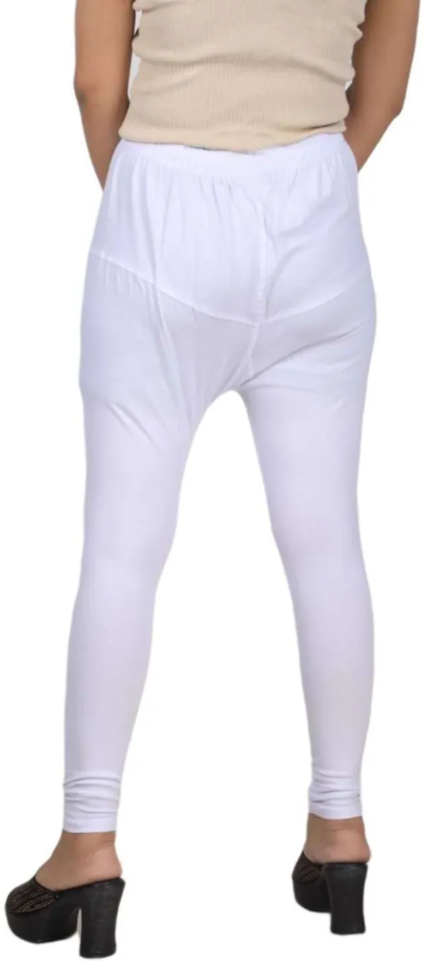 White_Cotton_Blend_Solid_Casual_Ethnic_Wear_Leggings_For_Women