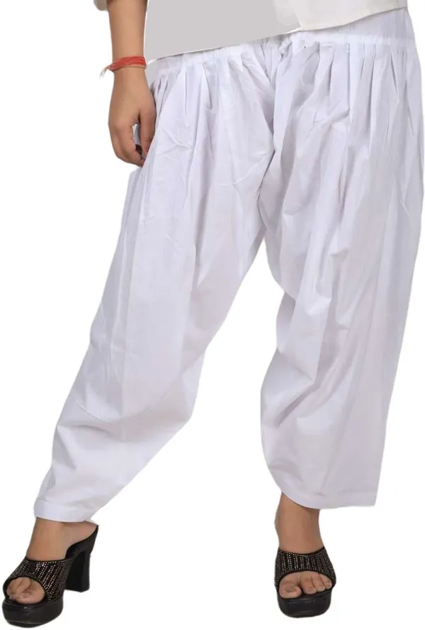 White_Regular_Pure_Cotton_Solid_Salwar_For_Women