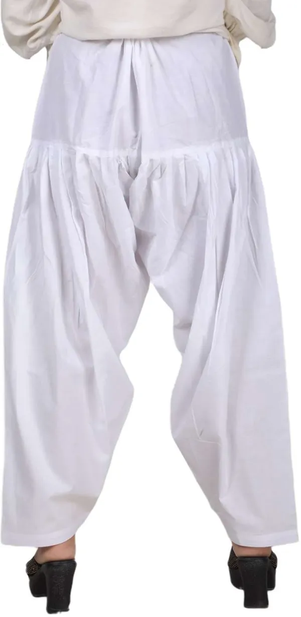White_Regular_Pure_Cotton_Solid_Salwar_For_Women