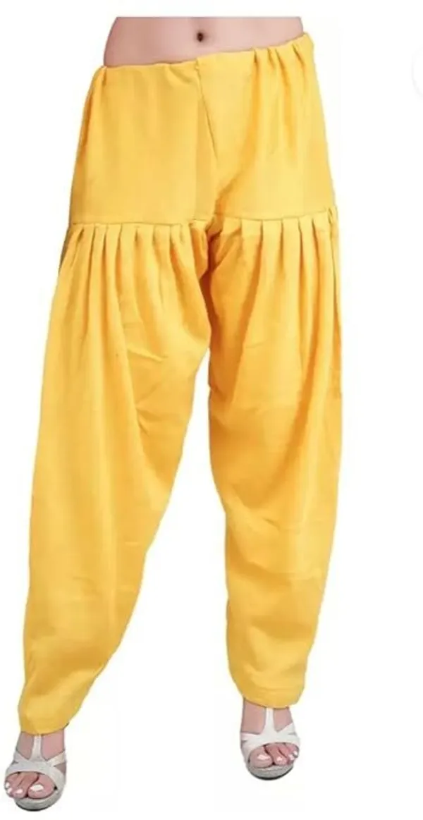 Yellow_Regular_Wool_Blend_Solid_Salwar_For_Women