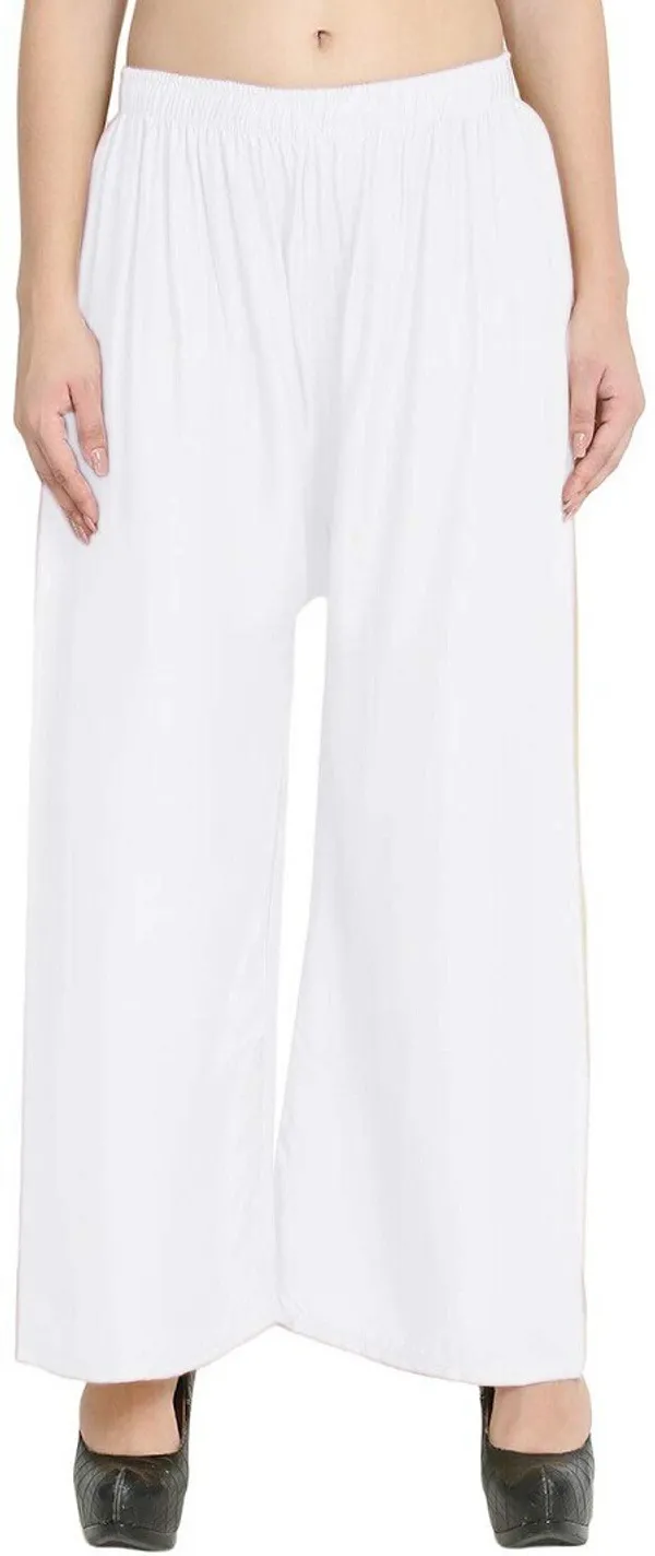 White_Regular_Casual_Viscose_Rayon_Trouser_For_Women