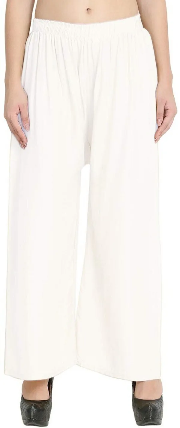 White_Regular_Casual_Viscose_Rayon_Trouser_For_Women