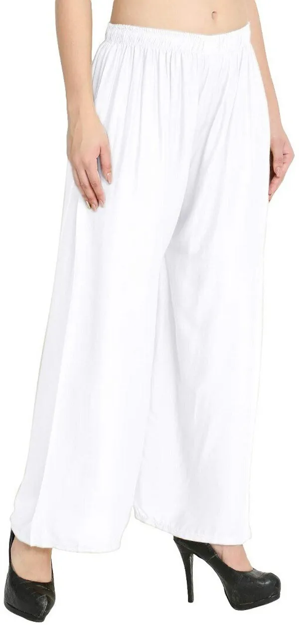 White_Regular_Casual_Viscose_Rayon_Trouser_For_Women