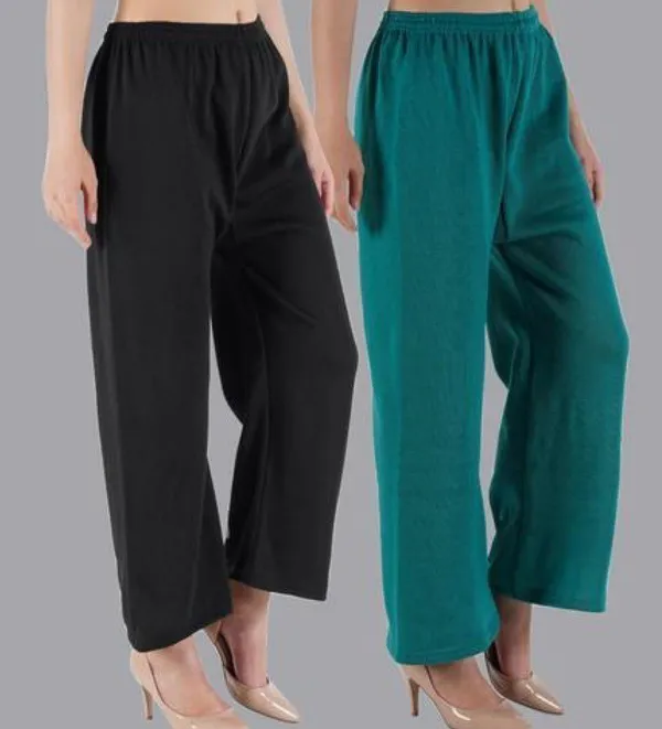 Black_&_Green_Regular_Casual_Wool_Trouser_For_Women_(Pack_of_2)