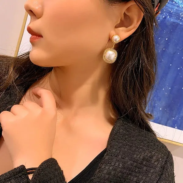 Antique_White_Rectangle_Stud_Earring_For_Women_|_Gold_Plated_Stylish_Crystal_Drop_Earrings