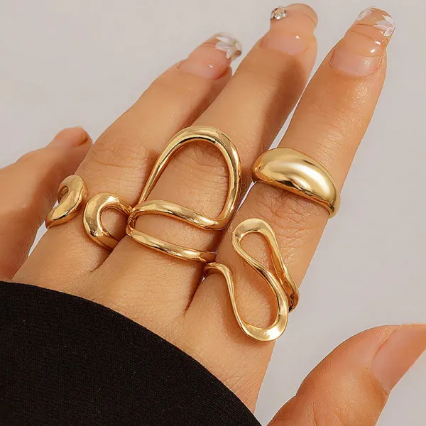 Set_of_4_Gold_Plated_Chunky_Rings_Set_for_Women_|_Vintage_Dainty_Knuckle_Open_Midi_Finger_Rings
