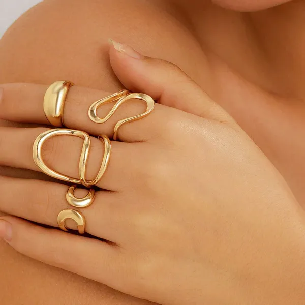 Set_of_4_Gold_Plated_Chunky_Rings_Set_for_Women_|_Vintage_Dainty_Knuckle_Open_Midi_Finger_Rings